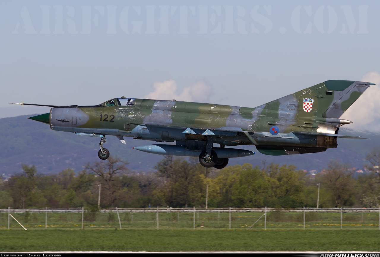 Croatia - Air Force Mikoyan-Gurevich MiG-21bisD 122 at Zagreb - Pleso (ZAG / LDZA), Croatia