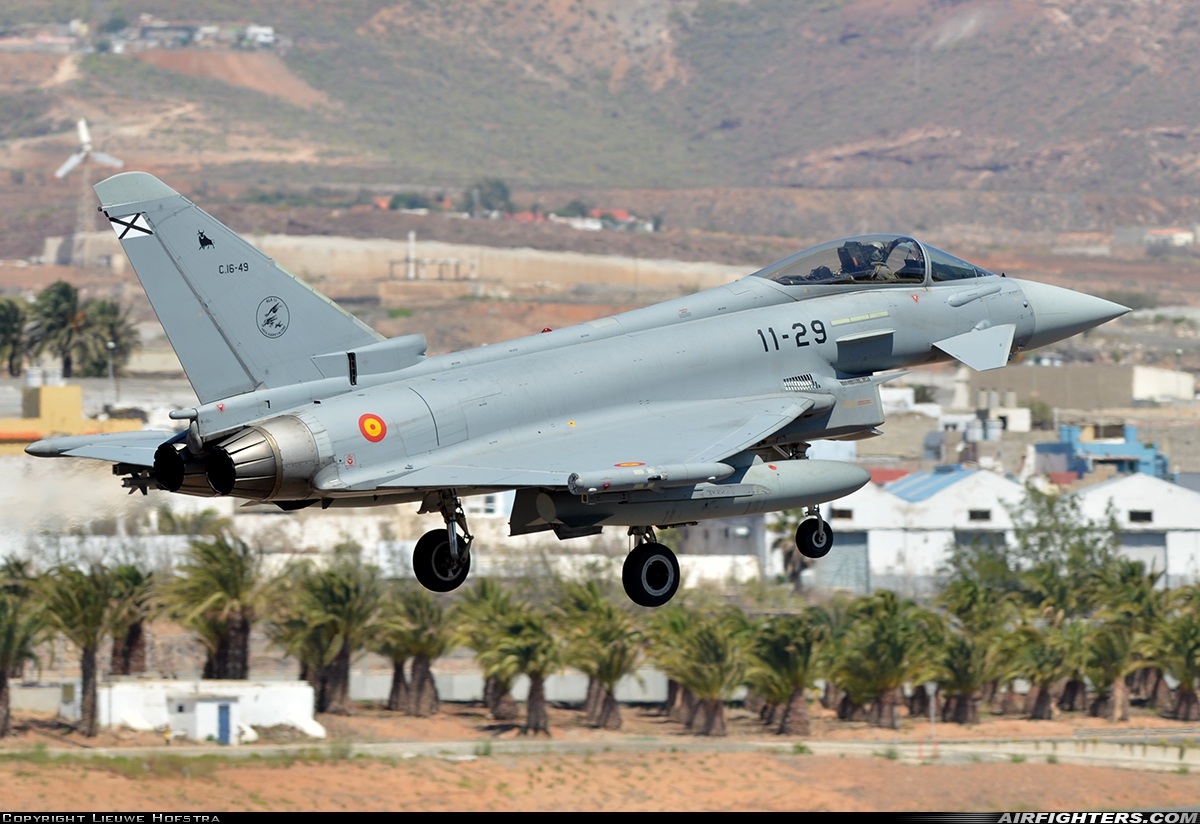 Spain - Air Force Eurofighter C-16 Typhoon (EF-2000S) C.16-49 at Gran Canaria (- Las Palmas / Gando) (LPA / GCLP), Spain