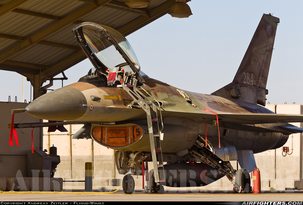 Israel - Air Force General Dynamics F-16A Fighting Falcon 284 at Nevatim (LLNV), Israel