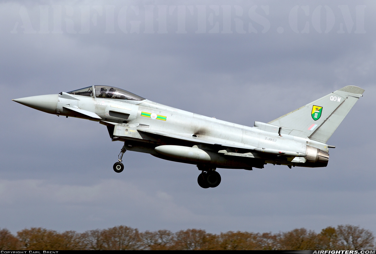 UK - Air Force Eurofighter Typhoon FGR4 ZJ937 at Coningsby (EGXC), UK