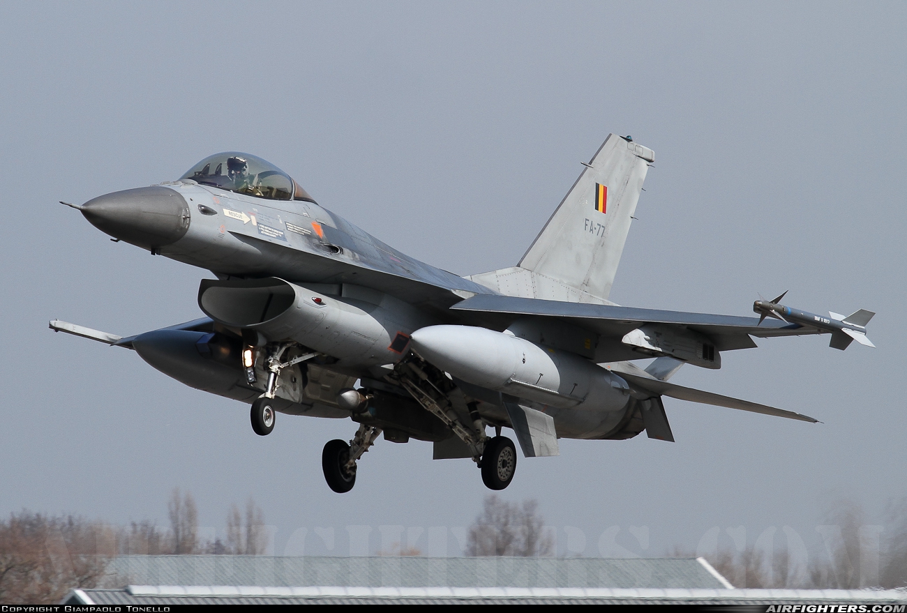 Belgium - Air Force General Dynamics F-16AM Fighting Falcon FA-77 at Leeuwarden (LWR / EHLW), Netherlands