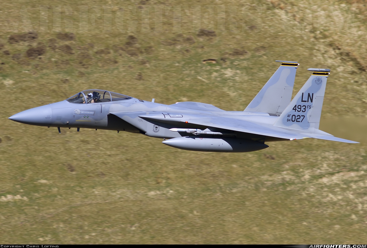 USA - Air Force McDonnell Douglas F-15C Eagle 84-0027 at Off-Airport - Machynlleth Loop Area, UK
