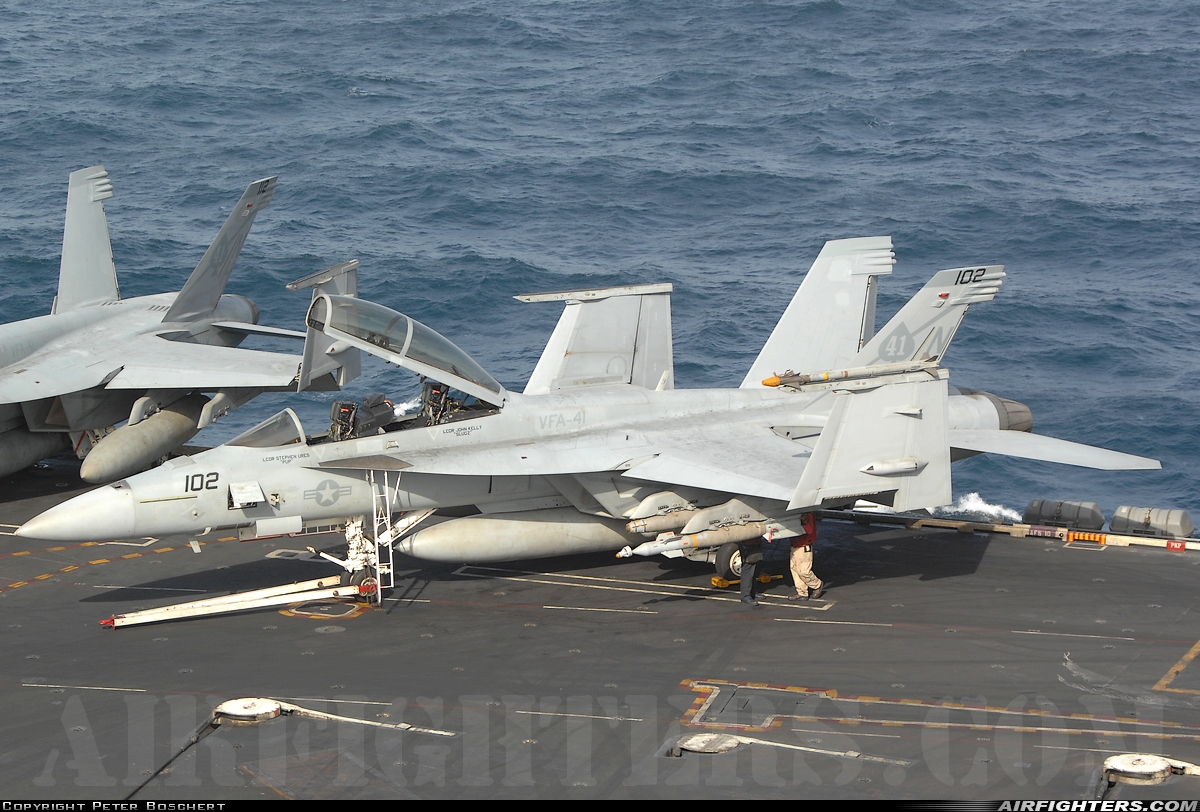 USA - Navy Boeing F/A-18F Super Hornet 166845 at Off-Airport - Arabian Sea, International Airspace