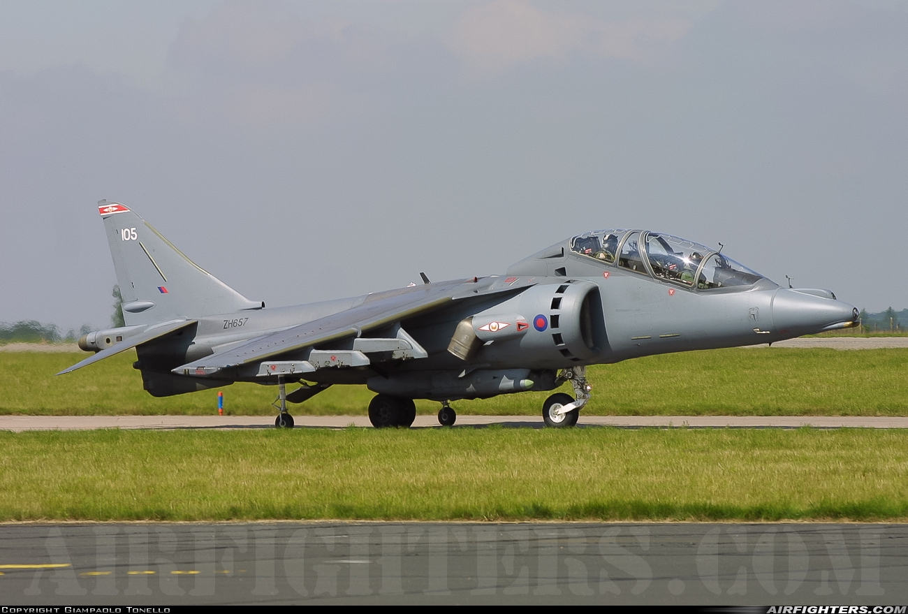 UK - Air Force British Aerospace Harrier T.12 ZH657 at Cottesmore (Oakham) (OKH / EGXJ), UK