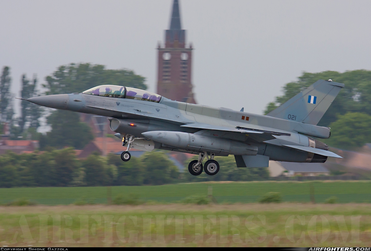 Greece - Air Force General Dynamics F-16D Fighting Falcon 021 at Cambrai - Epinoy (LFQI), France