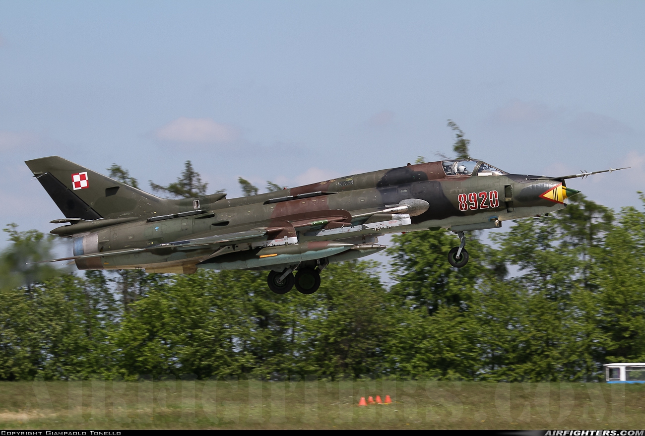 Poland - Air Force Sukhoi Su-22M4 Fitter-K 8920 at Namest nad Oslavou (LKNA), Czech Republic