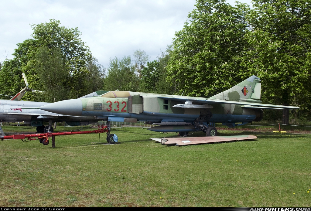 East Germany - Air Force Mikoyan-Gurevich MiG-23ML 332 at Off-Airport - Rechlin, Germany