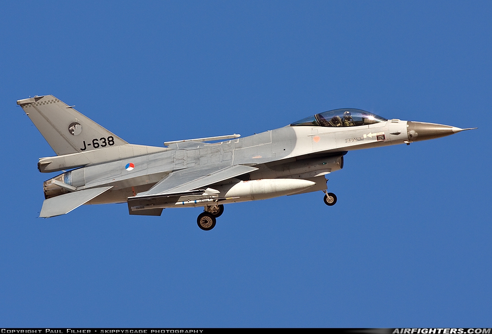Netherlands - Air Force General Dynamics F-16AM Fighting Falcon J-638 at Las Vegas - Nellis AFB (LSV / KLSV), USA