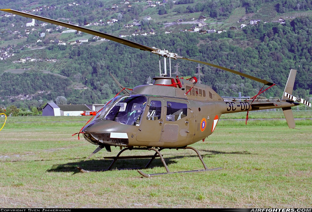 Austria - Air Force Bell OH-58B Kiowa 3C-OD at Sion (- Sitten) (SIR / LSGS / LSMS), Switzerland