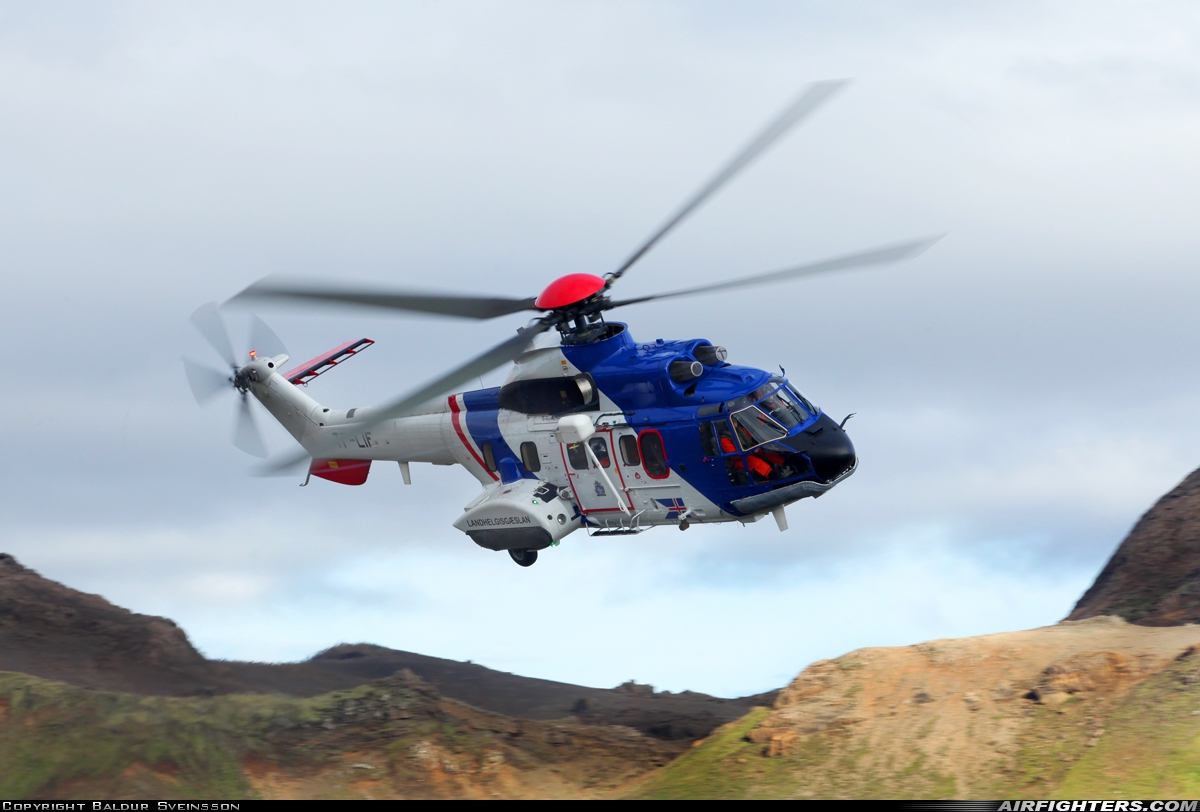 Iceland - Coast Guard Aerospatiale AS-332L2 Super Puma TF-LIF at In Flight, Iceland