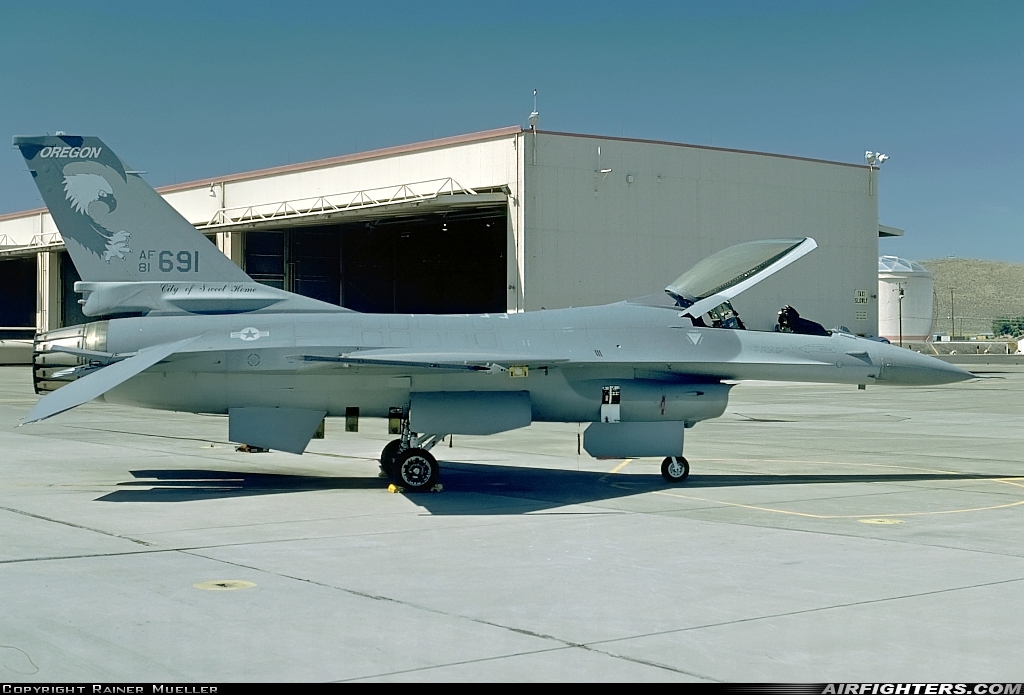USA - Air Force General Dynamics F-16A/ADF Fighting Falcon 81-0691 at Klamath Falls - Kingsley Field (LMT / KLMT), USA