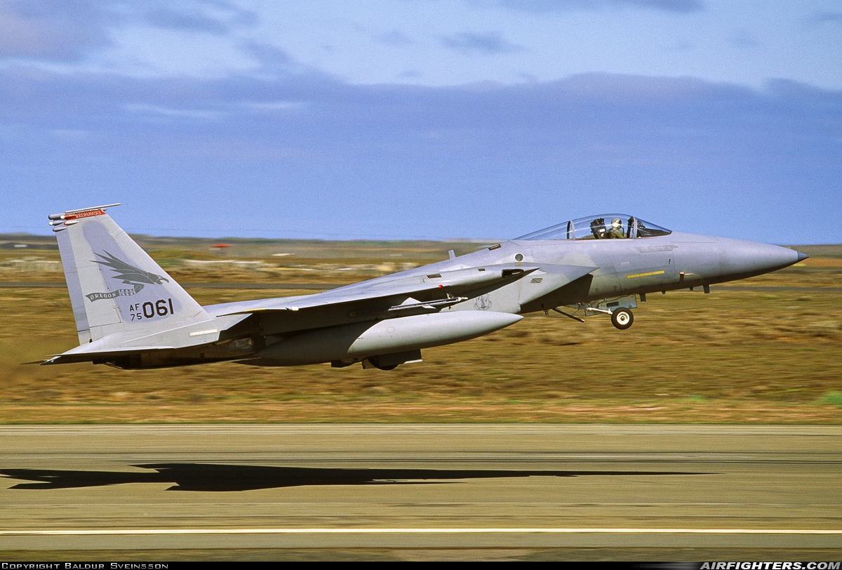 USA - Air Force McDonnell Douglas F-15A Eagle 75-0061 at Keflavik (KEF / BIKF), Iceland