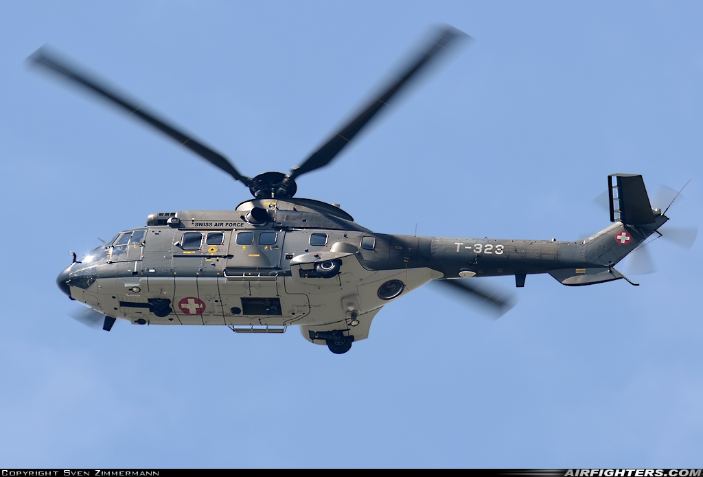Switzerland - Air Force Aerospatiale AS-332M1 Super Puma T-323 at Off-Airport - Canton of Fribourg, Switzerland
