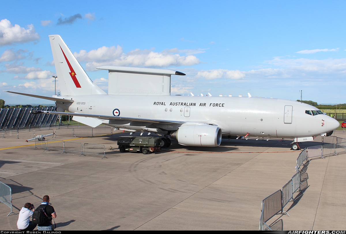 Australia - Air Force Boeing E-7A Wedgetail (737-7ES) A30-005 at Waddington (WTN / EGXW), UK