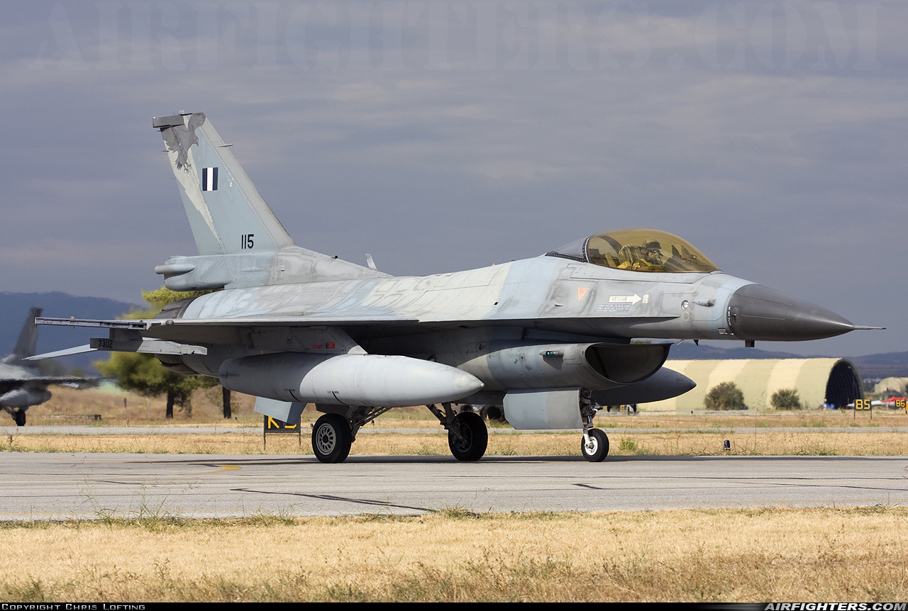 Greece - Air Force General Dynamics F-16C Fighting Falcon 115 at Nea Anghialos (VOL / LGBL), Greece