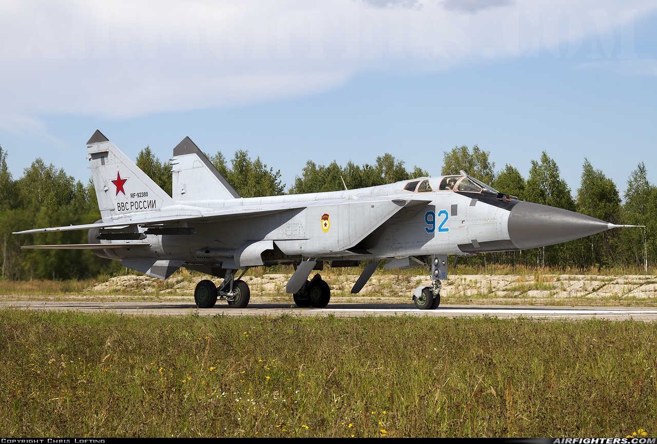 Russia - Air Force Mikoyan-Gurevich MiG-31BM RF-92380 at Savasleyka Air Base, Russia