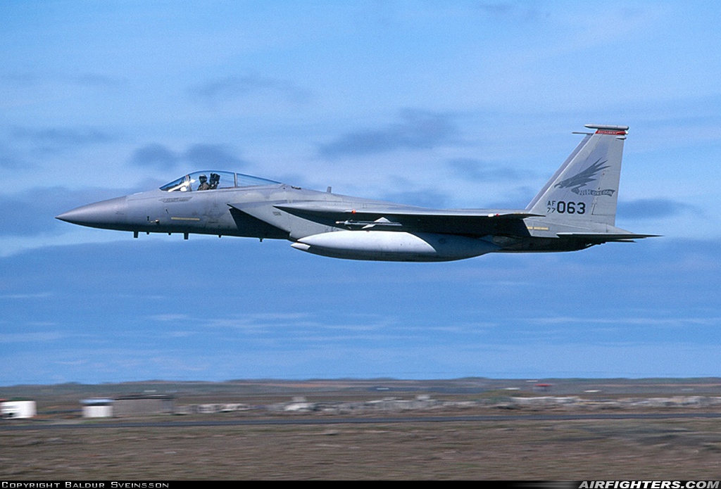 USA - Air Force McDonnell Douglas F-15A Eagle 77-0063 at Keflavik (KEF / BIKF), Iceland