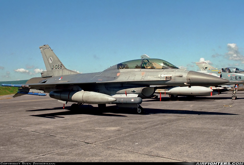 Netherlands - Air Force General Dynamics F-16BM Fighting Falcon J-068 at Luxeuil - St. Sauveur (LFSX), France