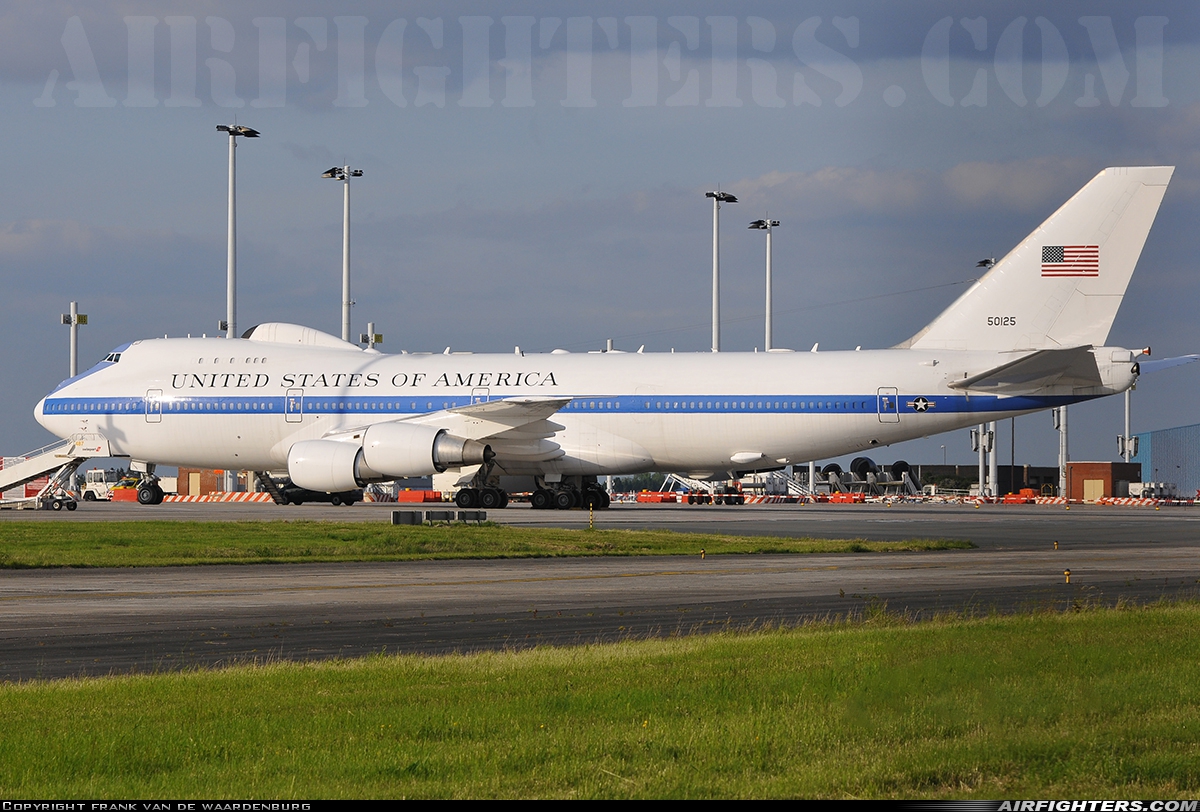 USA - Air Force Boeing E-4B (747-200B) 75-0125 at Brussels - National (Zaventem) / Melsbroek (BRU / EBBR / EBMB), Belgium