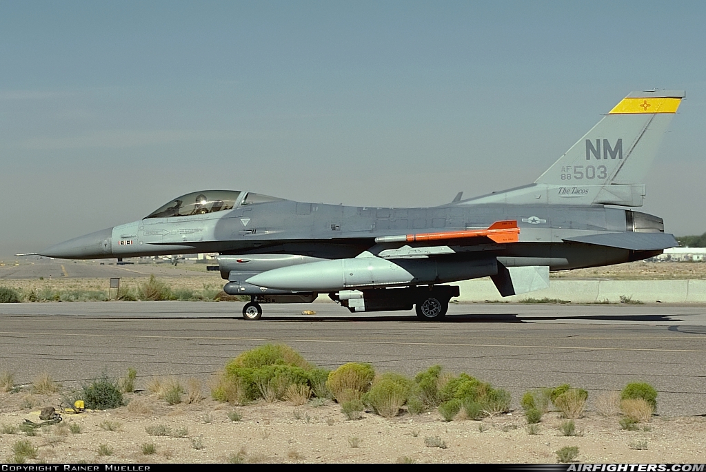 USA - Air Force General Dynamics F-16C Fighting Falcon 88-0503 at Albuquerque - Int. Sunport (Kirtland AFB) (ABQ / KABQ), USA