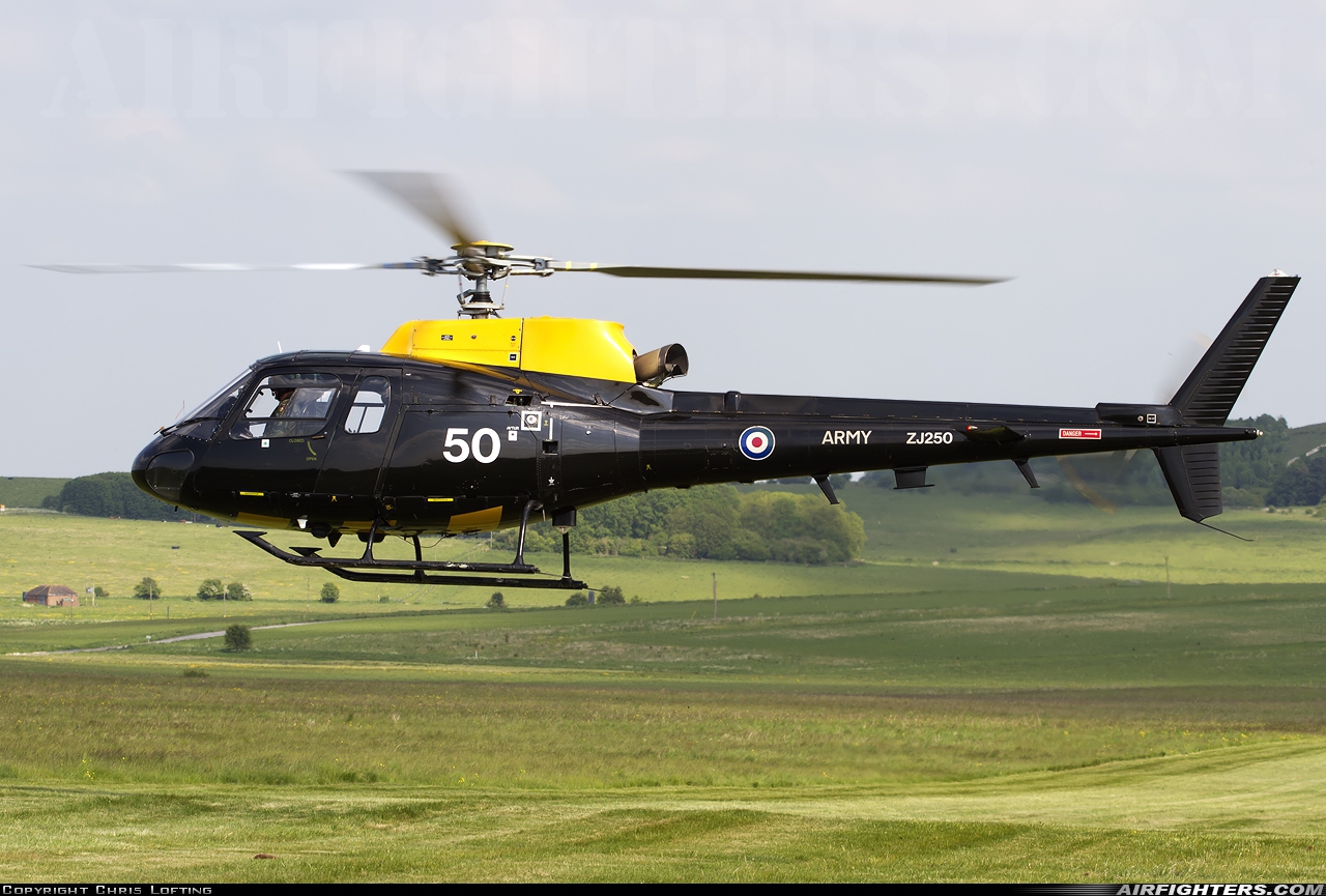 UK - Army Aerospatiale Squirrel HT2 (AS-350BB) ZJ250 at Off-Airport - Salisbury Plain, UK