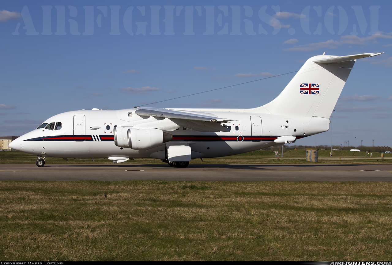 UK - Air Force British Aerospace BAe-146 CC2 (BAe-146-100 Statesman) ZE701 at Brize Norton (BZZ / EGVN), UK