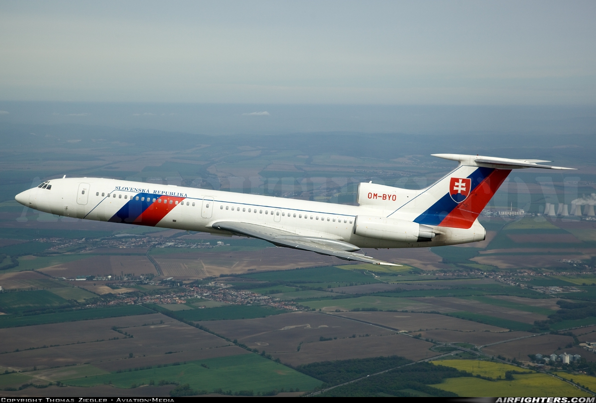 Slovakia - Government Tupolev Tu-154M OM-BYO at In Flight, Slovakia