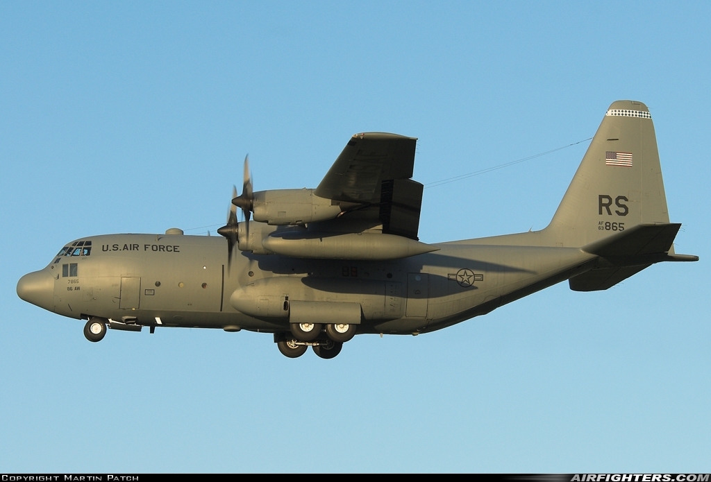USA - Air Force Lockheed C-130E Hercules (L-382) 63-7865 at Mildenhall (MHZ / GXH / EGUN), UK