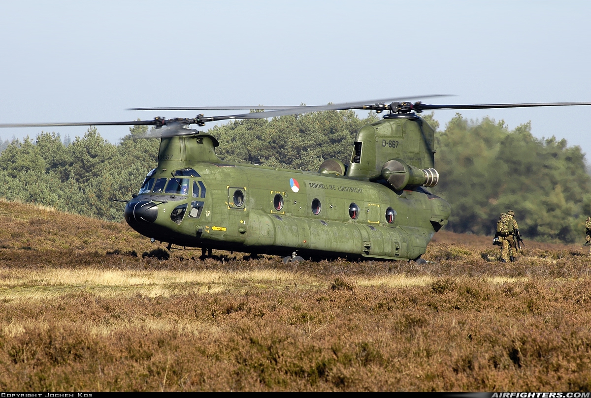 Netherlands - Air Force Boeing Vertol CH-47D Chinook D-667 at Off-Airport - Edese Heide, Netherlands