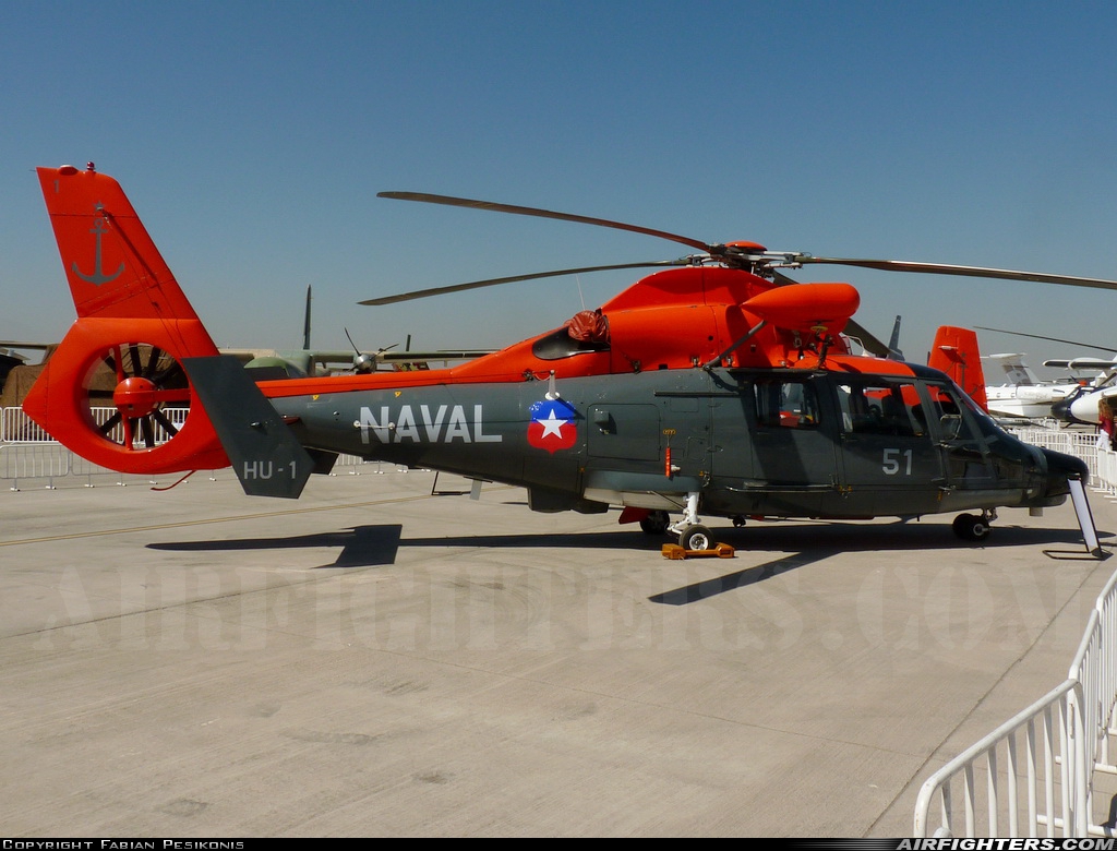 Chile - Navy Aerospatiale SA-365F Dauphin 2 51 at Santiago - Arturo Merino Benitez (Pudahuel) (SCL / SCEL), Chile