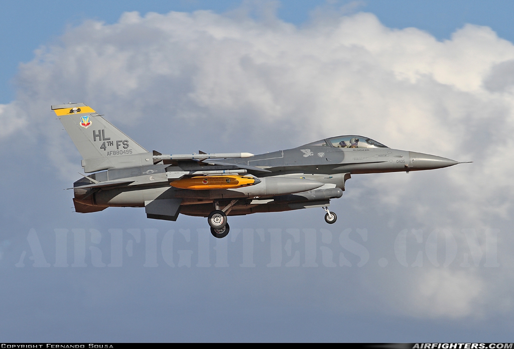 USA - Air Force General Dynamics F-16C Fighting Falcon 88-0495/HL at Seville - Moron de la Frontera (OZP / LEMO), Spain