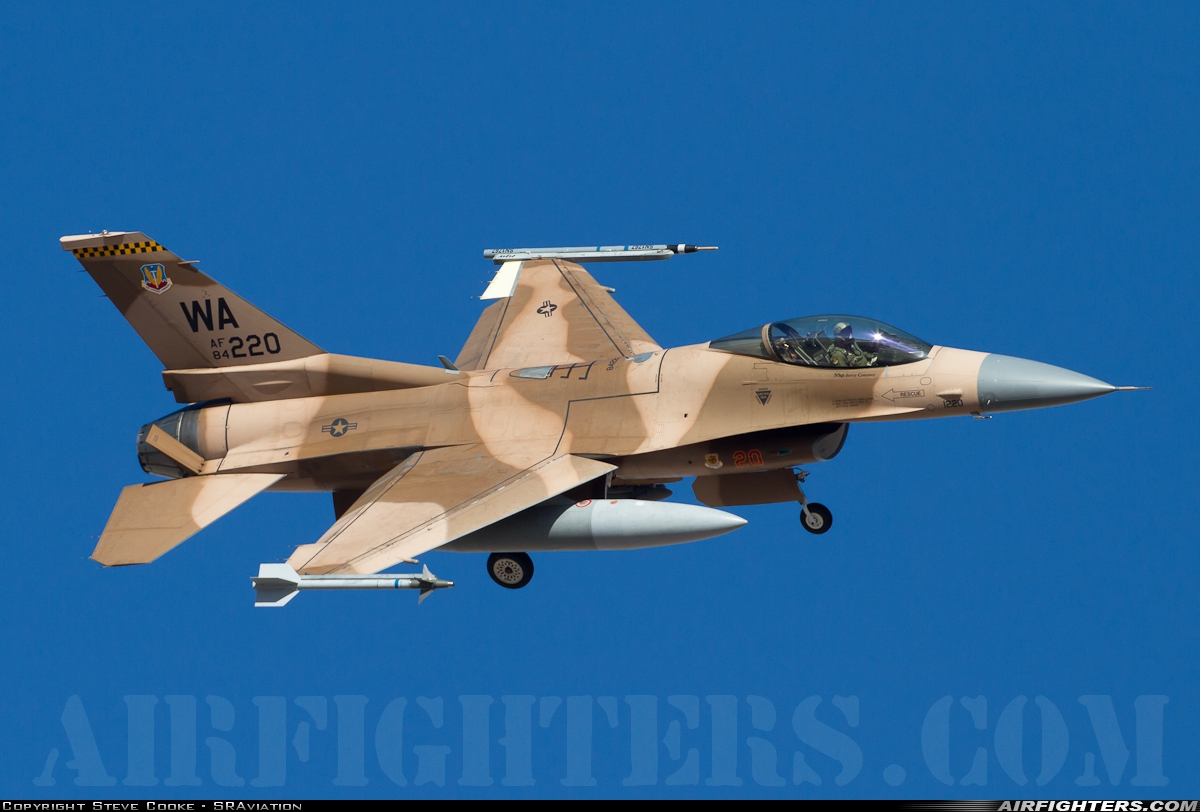 USA - Air Force General Dynamics F-16C Fighting Falcon 84-1220 at Las Vegas - Nellis AFB (LSV / KLSV), USA
