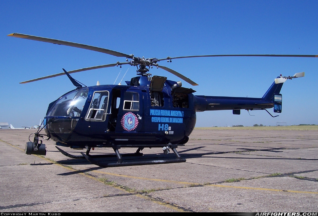 Argentina - Police MBB Bo-105CBS LQ-WFO at El Palomar (PAL / SADP), Argentina