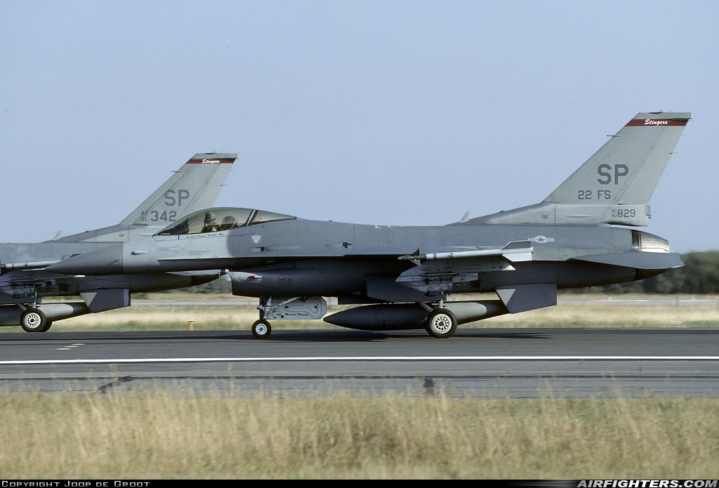 USA - Air Force General Dynamics F-16C Fighting Falcon 90-0829 at Karup (KRP / EKKA), Denmark