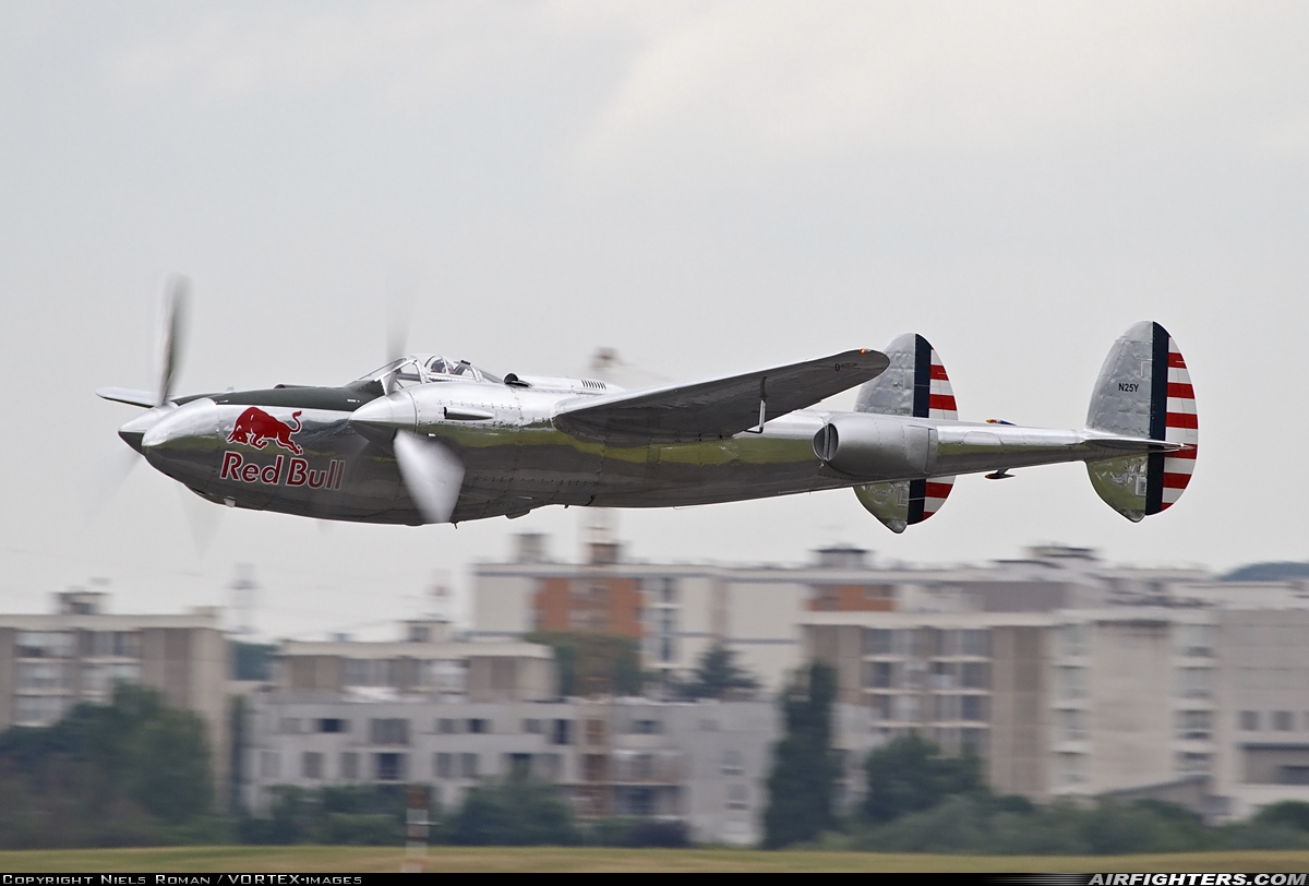 Private - Red Bull Lockheed P-38L Lightning N25Y at Paris - Le Bourget (LBG / LFPB), France