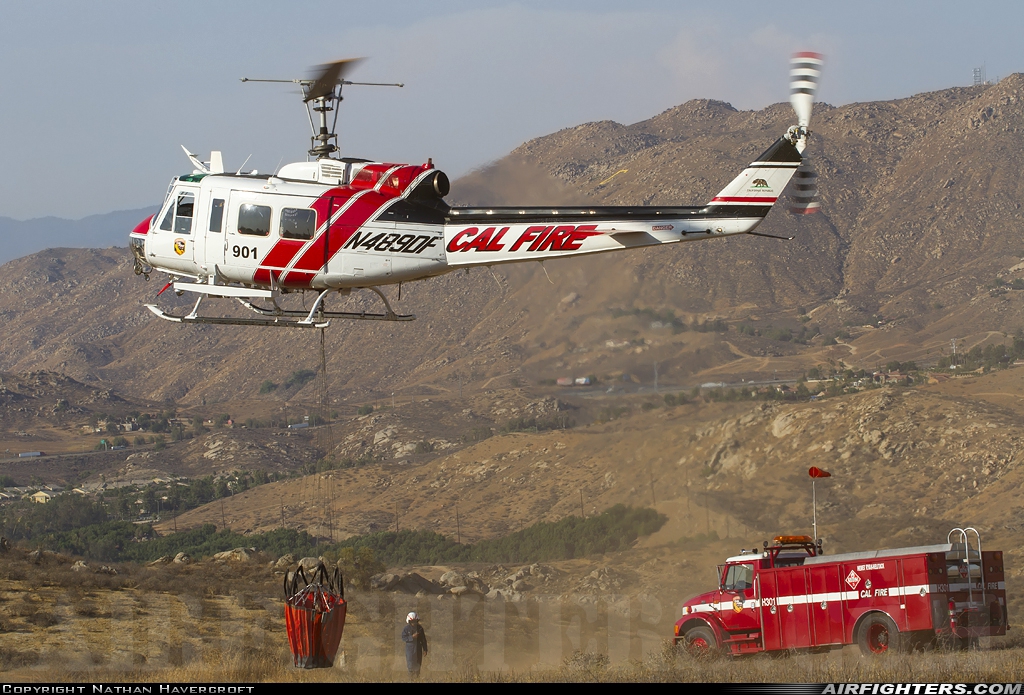 Local Government - USA - California - Department of Forestry Bell EH-1X N489DF at Off-Airport - Riverside, USA