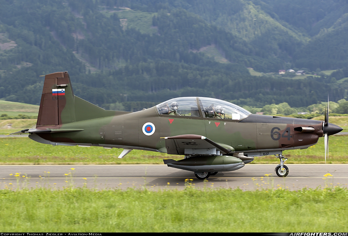 Slovenia - Air Force Pilatus PC-9M L9-64 at Zeltweg (LOXZ), Austria