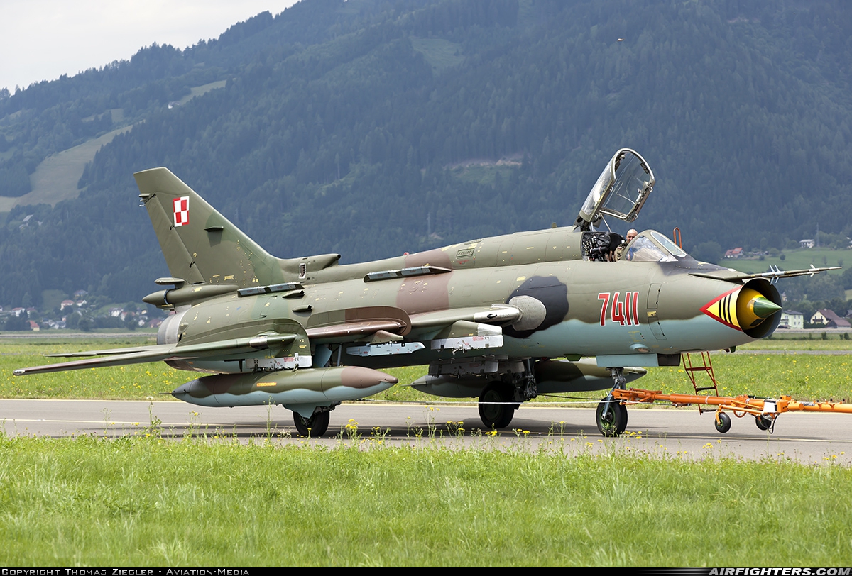Poland - Air Force Sukhoi Su-22M4 Fitter-K 7411 at Zeltweg (LOXZ), Austria