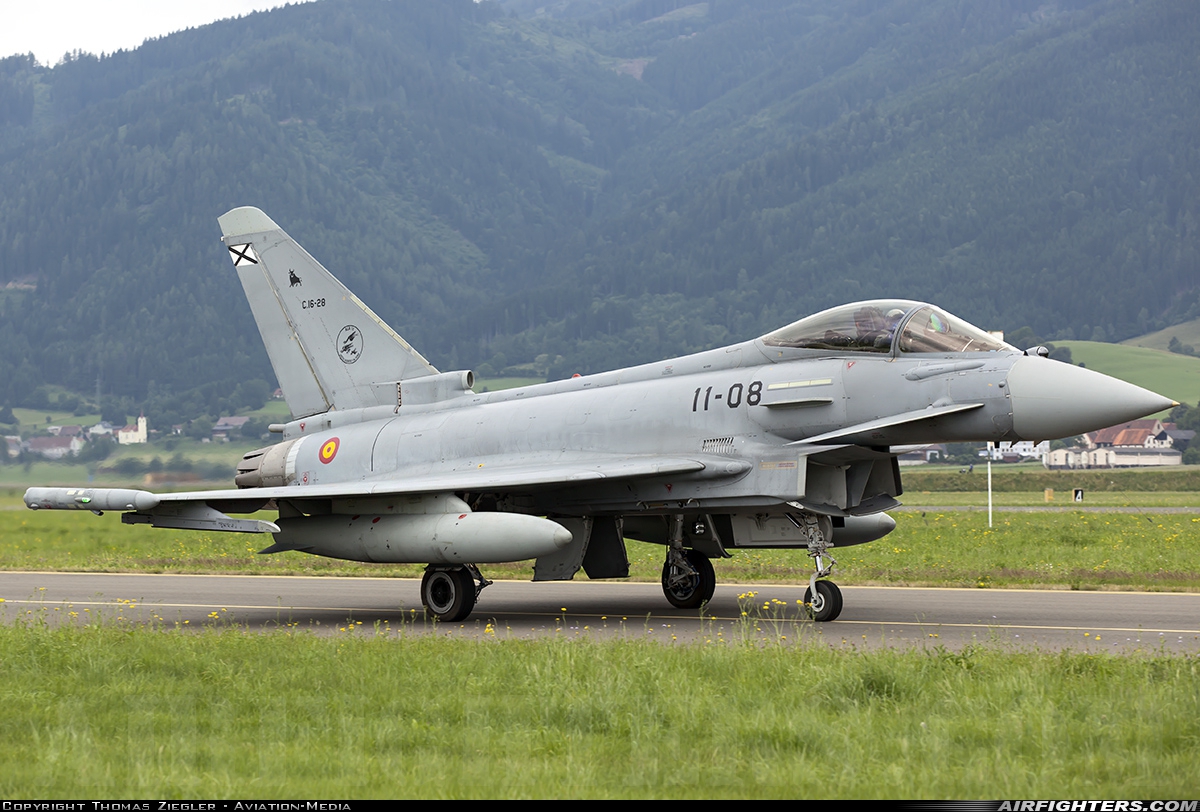 Spain - Air Force Eurofighter C-16 Typhoon (EF-2000S) C.16-28 at Zeltweg (LOXZ), Austria