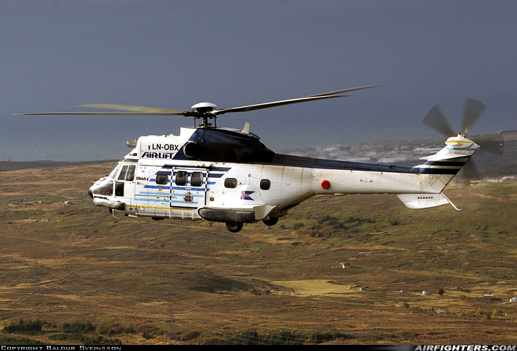 Iceland - Coast Guard Aerospatiale AS-332C1 Super Puma LN-OBX at In Flight, Iceland