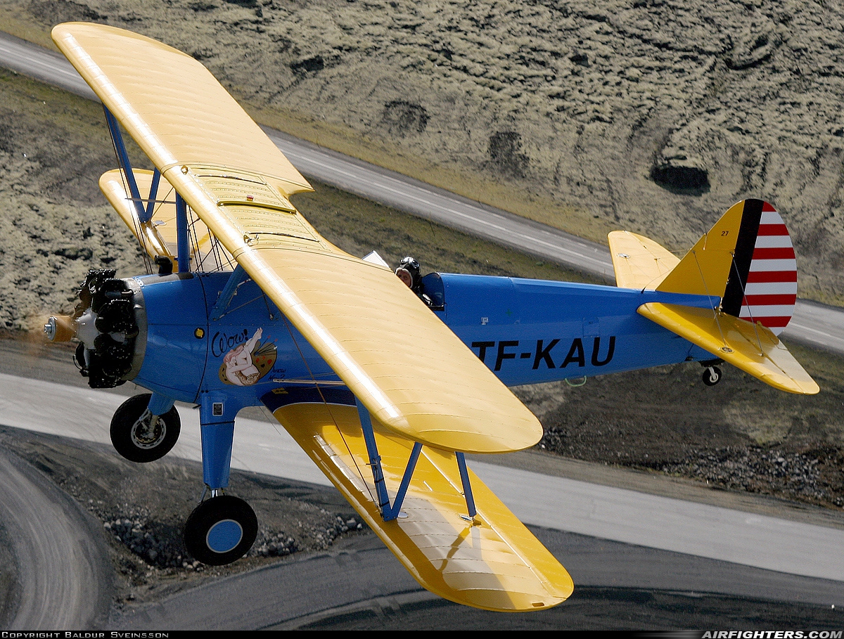 Private Boeing PT-17 Kaydet (A75N1) TF-KAU at In Flight, Iceland