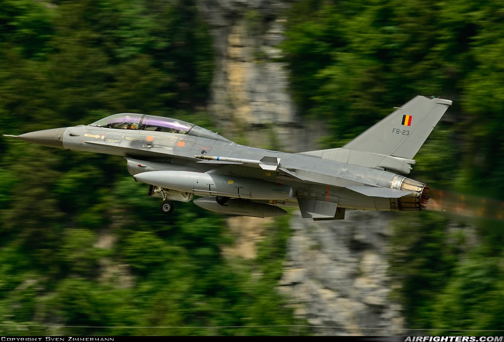 Belgium - Air Force General Dynamics F-16BM Fighting Falcon FB-23 at Meiringen (LSMM), Switzerland