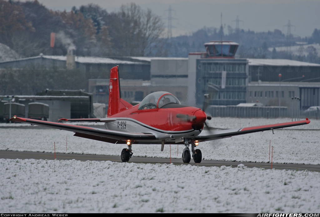 Switzerland - Air Force Pilatus NCPC-7 Turbo Trainer A-929 at Emmen (EML / LSME), Switzerland