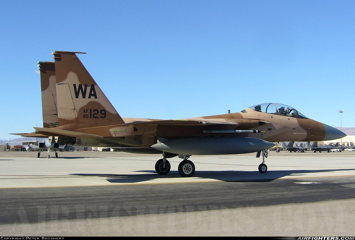 USA - Air Force McDonnell Douglas F-15D Eagle 85-0129 at Las Vegas - Nellis AFB (LSV / KLSV), USA