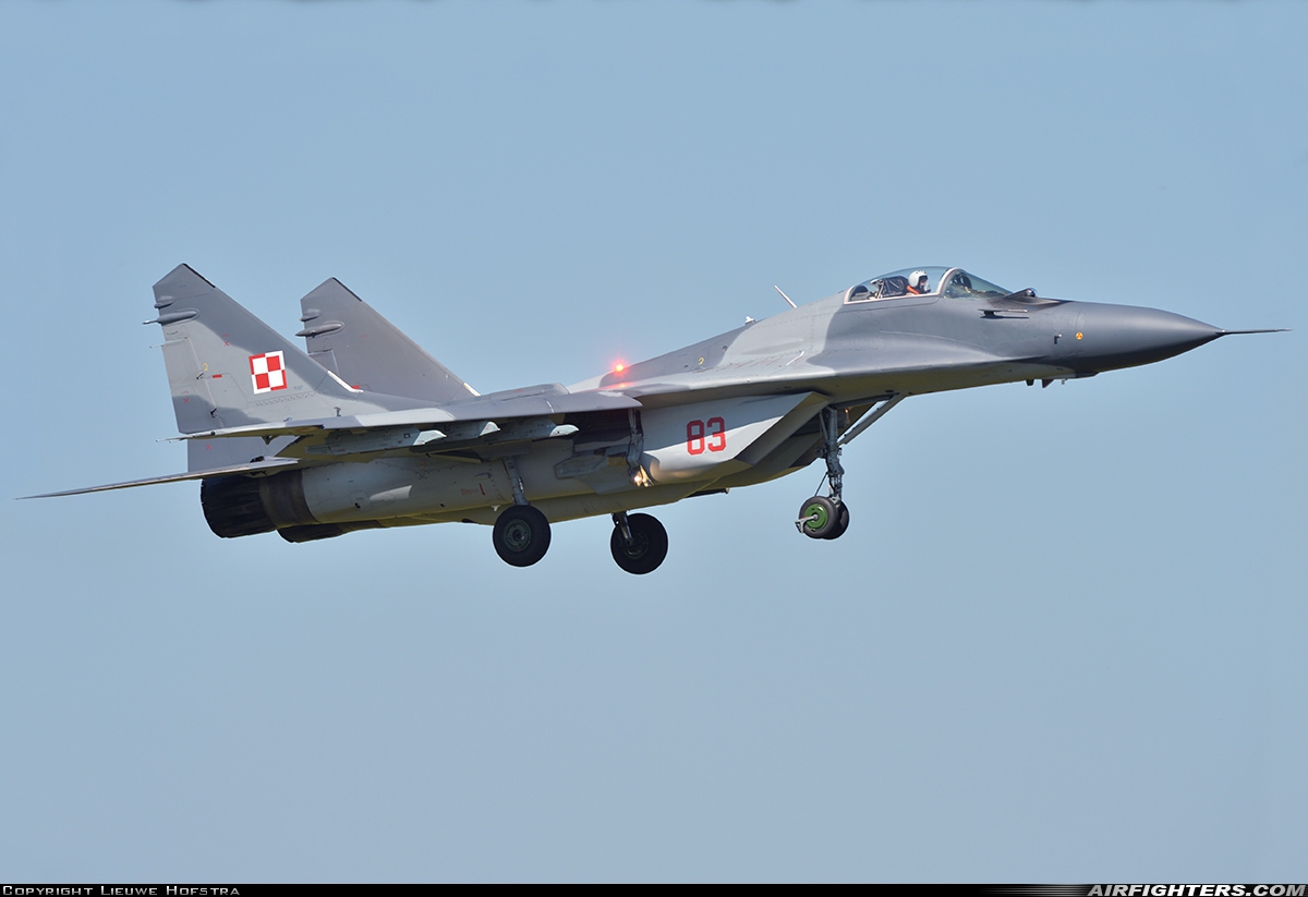 Poland - Air Force Mikoyan-Gurevich MiG-29A (9.12A) 83 at Leeuwarden (LWR / EHLW), Netherlands