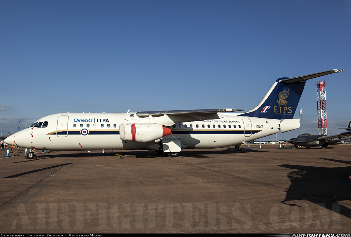Company Owned - QinetiQ British Aerospace BAe-146-RJ100 QQ101 at Fairford (FFD / EGVA), UK