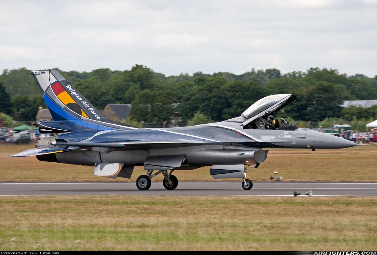 Belgium - Air Force General Dynamics F-16AM Fighting Falcon FA-84 at Fairford (FFD / EGVA), UK