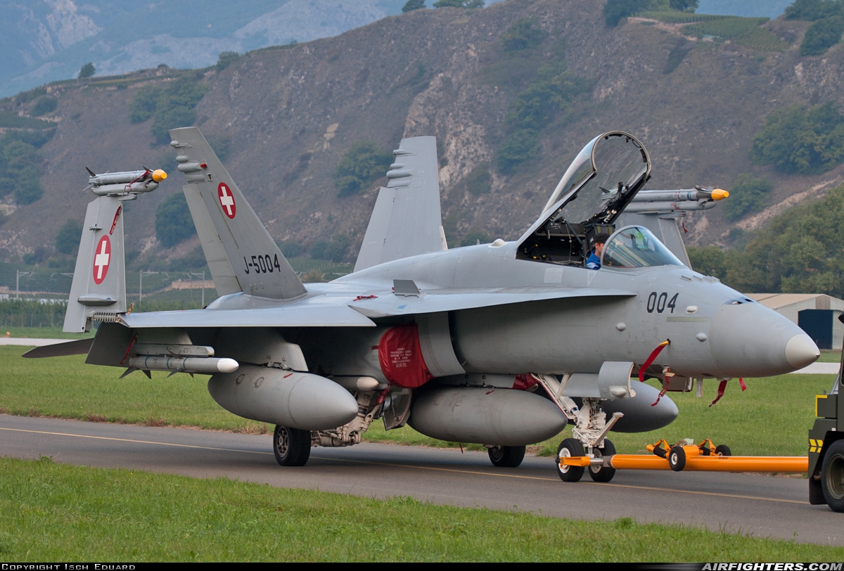 Switzerland - Air Force McDonnell Douglas F/A-18C Hornet J-5004 at Sion (- Sitten) (SIR / LSGS / LSMS), Switzerland