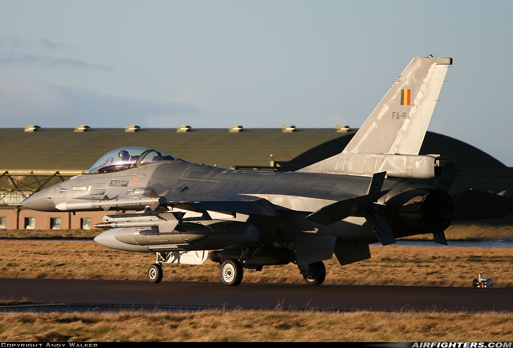Belgium - Air Force General Dynamics F-16AM Fighting Falcon FA-84 at Kinloss (FSS / EGQK), UK