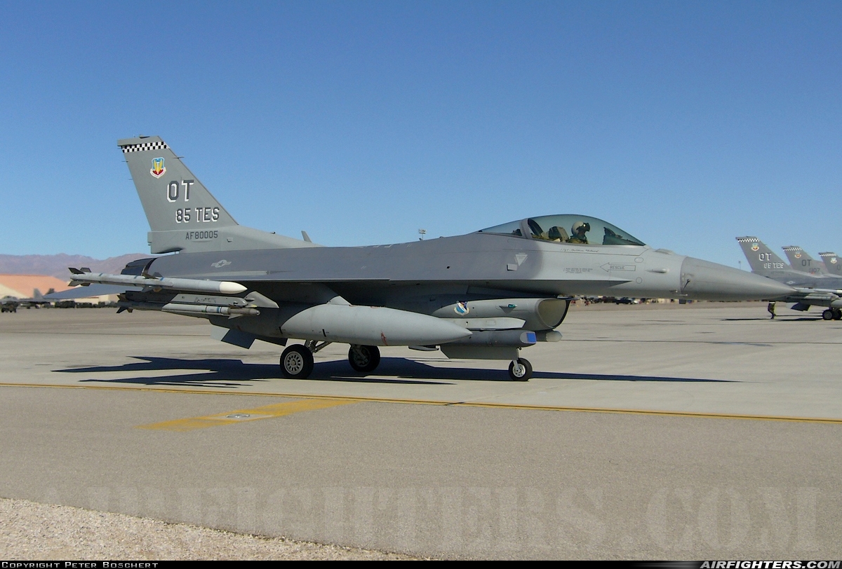 USA - Air Force General Dynamics F-16C Fighting Falcon 98-0005 at Las Vegas - Nellis AFB (LSV / KLSV), USA